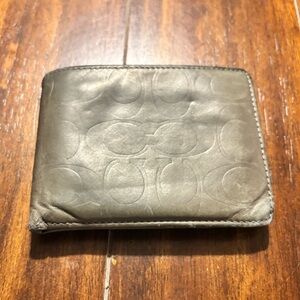 Coach Mens Gray Leather Wallet